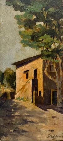 Quadro di  Orlandi  Casa di campagna - olio tavola 